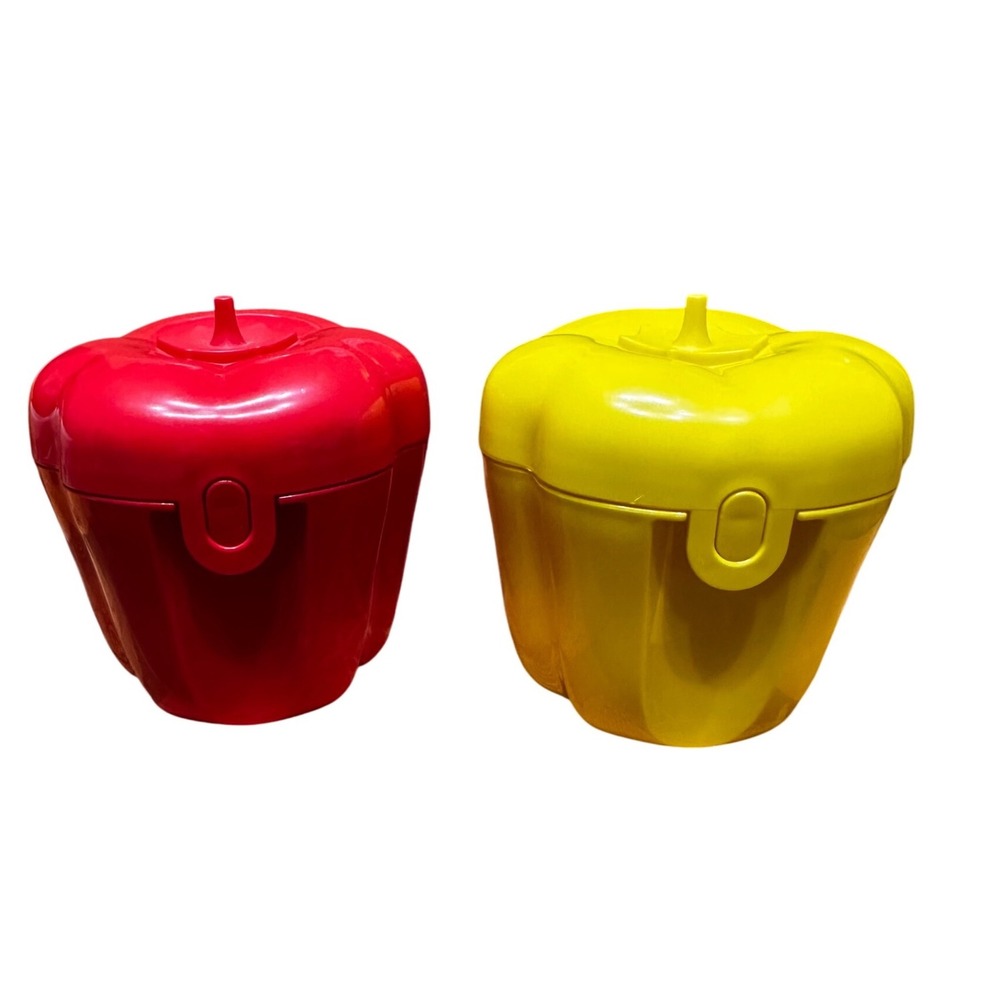 Tupperware Bell Pepper keeper Red & Yellow